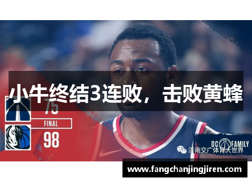 小牛终结3连败，击败黄蜂
